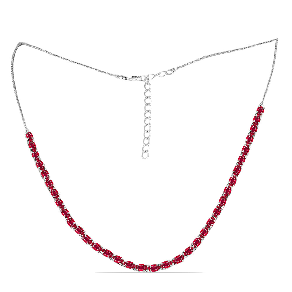 Colier din Argint 925 ( 9.01 grame ) cu Rubin Malagasy 11.96 Carate 1 