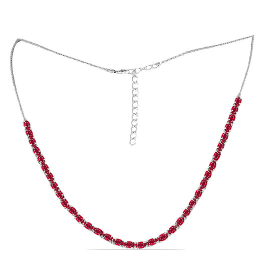 Colier din Argint 925 ( 9.01 grame ) cu Rubin Malagasy 11.96 Carate