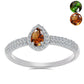 Inel din Argint 925 ( 2.19 grame ) cu Zultanit Anatolian Certificat cultivat în laborator și Topaz Alb 0.99 Carate