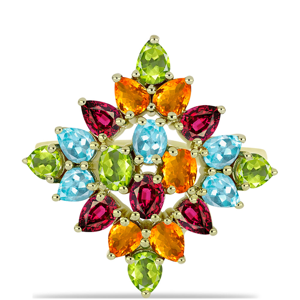 Inel din Argint 925 Placat cu Aur ( 3.92 grame ) cu Turmalină Chakra 3.13 Carate