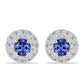 Cercei din Argint 925 ( 1.56 grame ) cu Tanzanit și Topaz Alb 0.82 Carate
