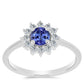 Inel din Argint 925 ( 2.18 grame ) cu Tanzanit și Topaz Alb 0.85 Carate
