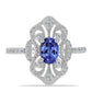 Inel din Argint 925 ( 3.07 grame ) cu Tanzanit și Topaz Alb 1.05 Carate