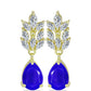 Cercei din Argint 925 Placat cu Aur ( 3.75 grame ) cu Agat Albastru și Topaz Alb 4.91 Carate