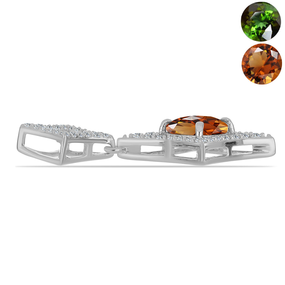 Pandantiv din Argint 925 ( 2.01 grame ) cu Zultanit Anatolian Certificat cultivat în laborator și Topaz Alb 2.32 Carate