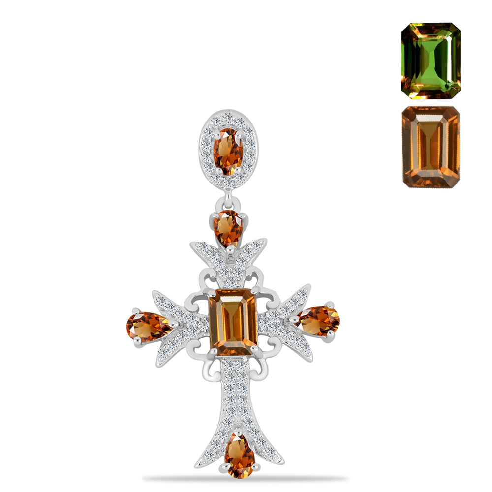 Pandantiv din Argint 925 ( 3.17 grame ) cu Zultanit Anatolian Certificat cultivat în laborator 3.07 Carate 1 