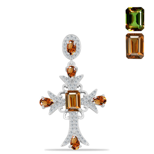 Pandantiv din Argint 925 ( 3.17 grame ) cu Zultanit Anatolian Certificat cultivat în laborator 3.07 Carate