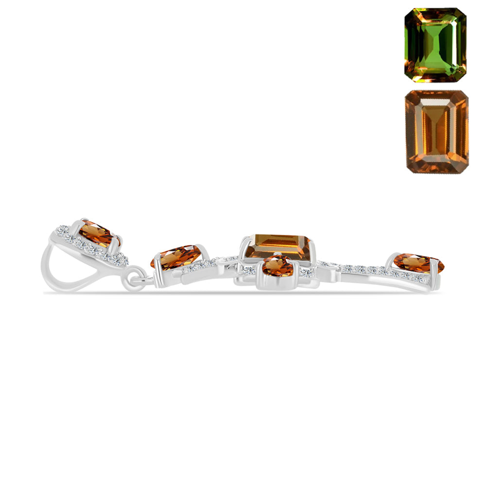 Pandantiv din Argint 925 ( 3.17 grame ) cu Zultanit Anatolian Certificat cultivat în laborator 3.07 Carate 2 