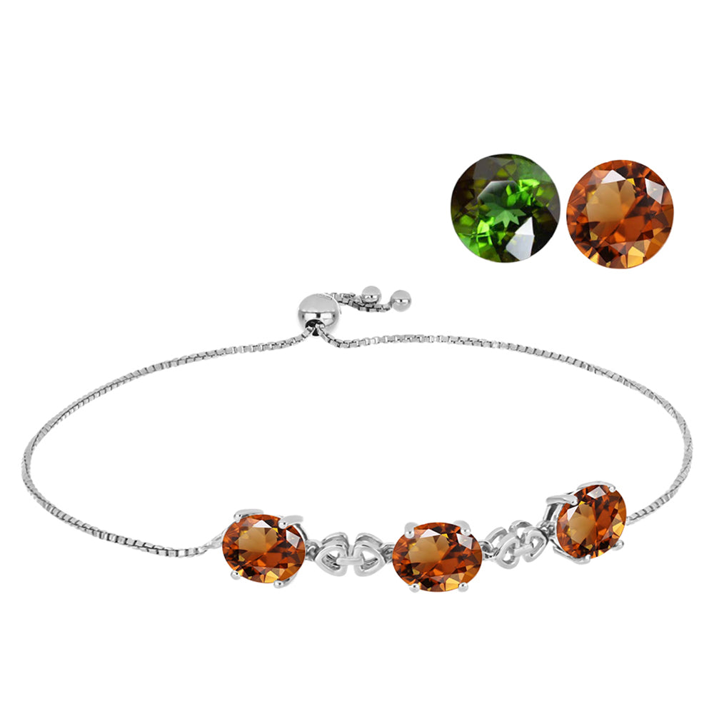 Brățară din Argint 925 ( 4.11 grame ) cu Zultanit Anatolian Certificat cultivat în laborator 7.03 Carate