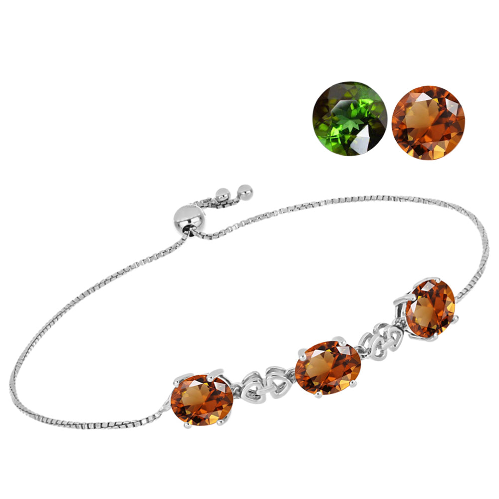 Brățară din Argint 925 ( 4.11 grame ) cu Zultanit Anatolian Certificat cultivat în laborator 7.03 Carate 2 