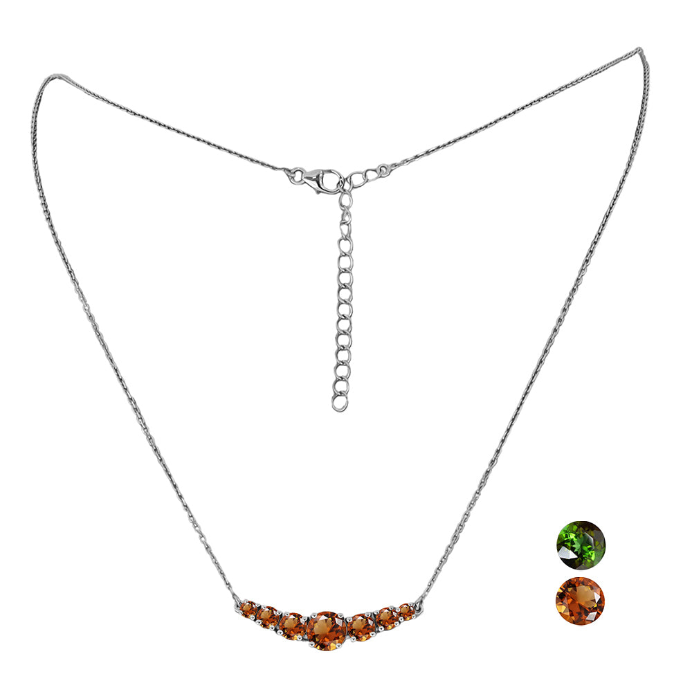 Colier din Argint 925 ( 4.48 grame ) cu Zultanit Anatolian Certificat cultivat în laborator 3.27 Carate 1 