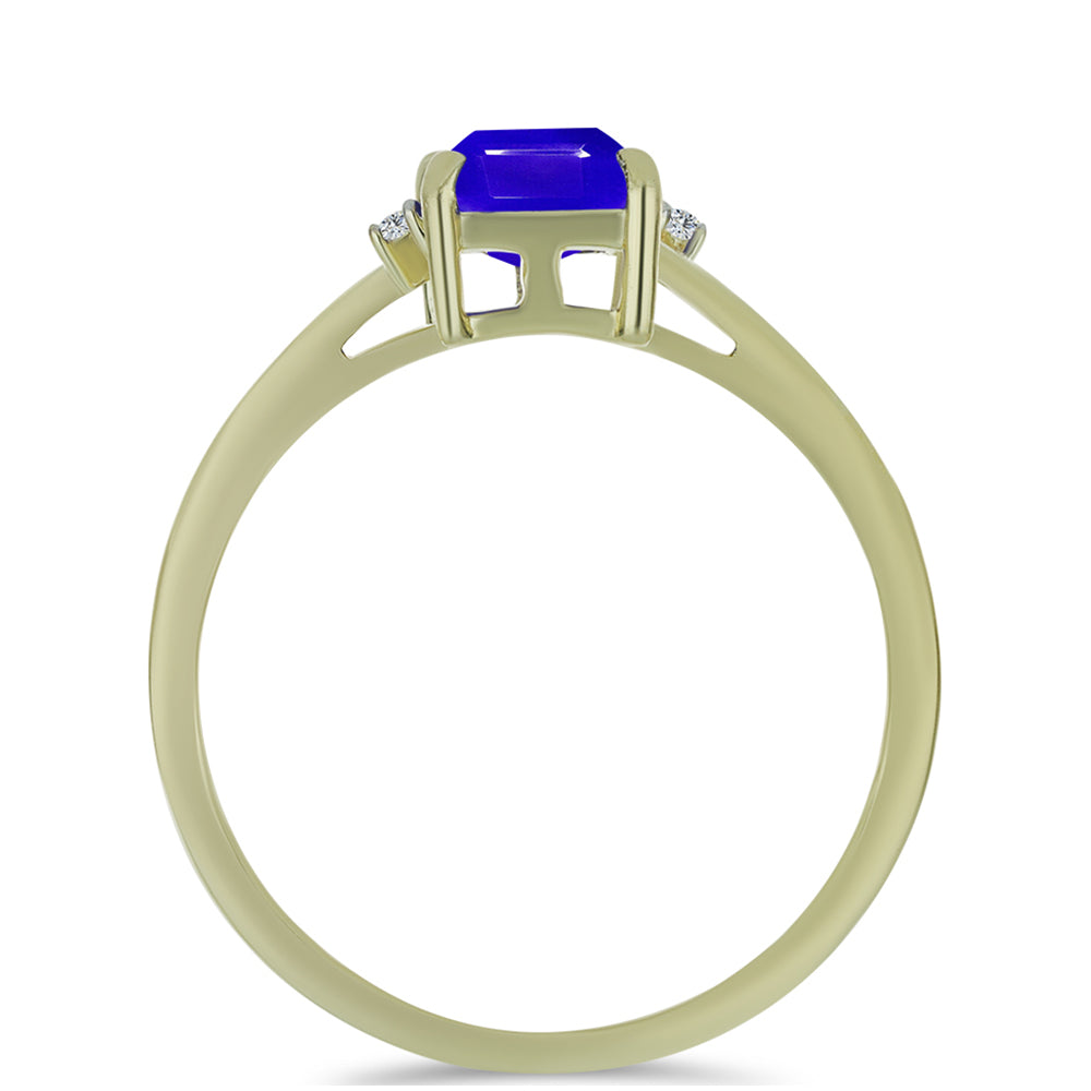 Inel din Argint 925 Placat cu Aur ( 2.21 grame ) cu Agat Albastru și Topaz Alb 1.67 Carate