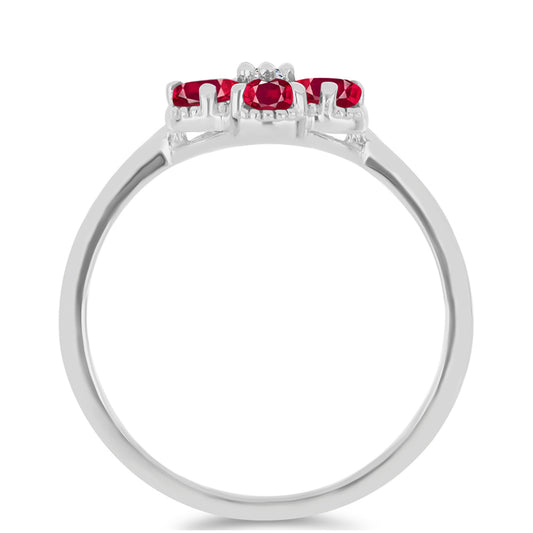 Inel din Argint 925 ( 2.55 grame ) cu Rubin Malagasy și Topaz Alb 1.47 Carate