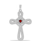 Cruce Pandantiv din Argint 925 ( 2.44 grame ) cu Granat Barton 0.15 Carate
