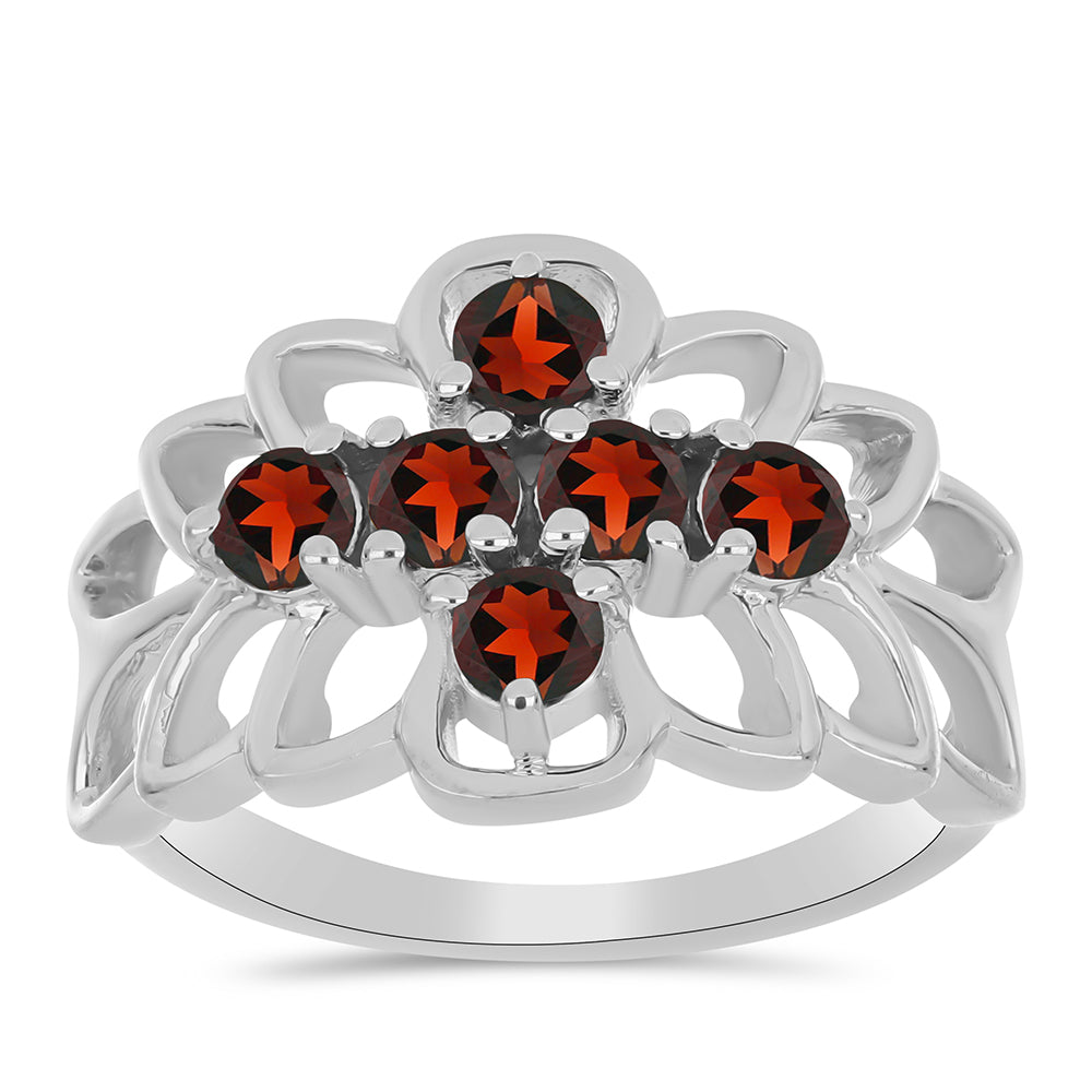 Inel din Argint 925 ( 3.13 grame ) cu Granat Barton 0.91 Carate 3 