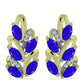Cercei din Argint 925 Placat cu Aur ( 4.84 grame ) cu Agat Albastru și Topaz Alb 2.48 Carate