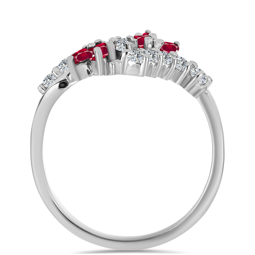 Inel din Argint 925 ( 3.42 grame ) cu Rubin Malagasy și Topaz Alb 1.19 Carate