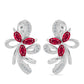 Cercei din Argint 925 ( 4.96 grame ) cu Rubin Malagasy și Topaz Alb 1.31 Carate