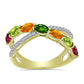 Inel din Argint 925 Placat cu Aur ( 2.97 grame ) cu Turmalină Chakra și Topaz Alb 1.94 Carate