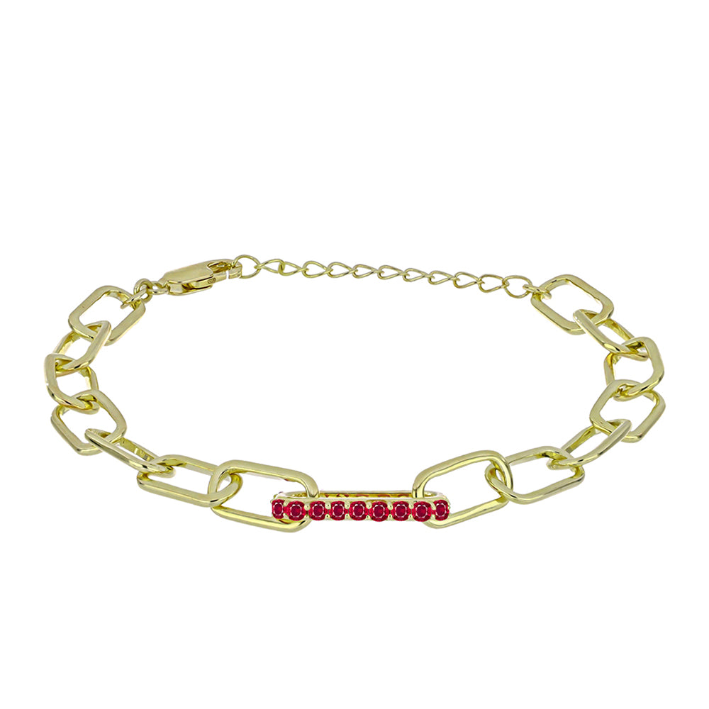 Brățară din Argint 925 Placat cu Aur ( 8.17 grame ) cu Rubin Malagasy 1.07 Carate