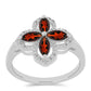 Inel din Argint 925 ( 3.21 grame ) cu Granat Barton și Topaz Alb 1.43 Carate