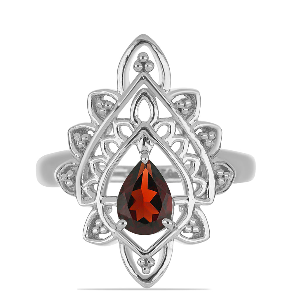 Inel din Argint 925 ( 3.43 grame ) cu Granat Barton 0.75 Carate