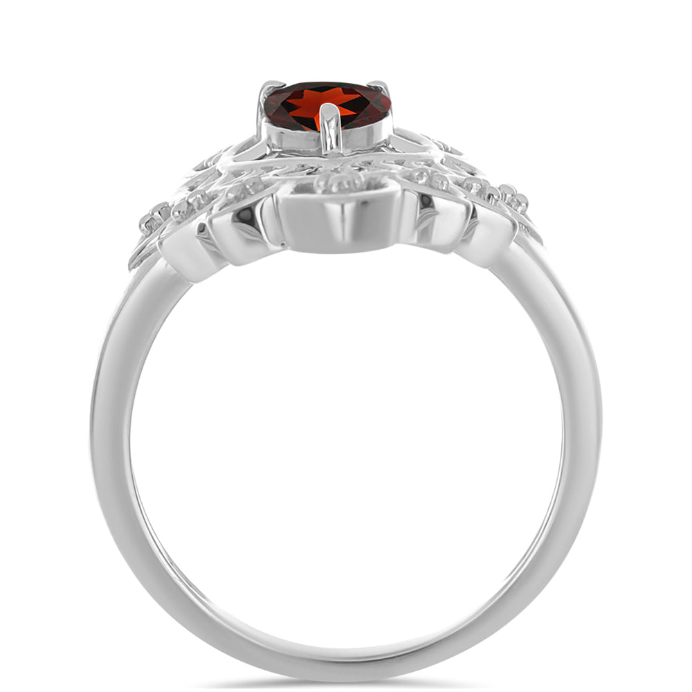 Inel din Argint 925 ( 3.43 grame ) cu Granat Barton 0.75 Carate