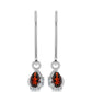 Cercei din Argint 925 ( 1.59 grame ) cu Granat Barton și Topaz Alb 0.58 Carate