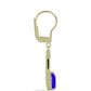 Cercei din Argint 925 Placat cu Aur ( 2.63 grame ) cu Agat Albastru 1.98 Carate