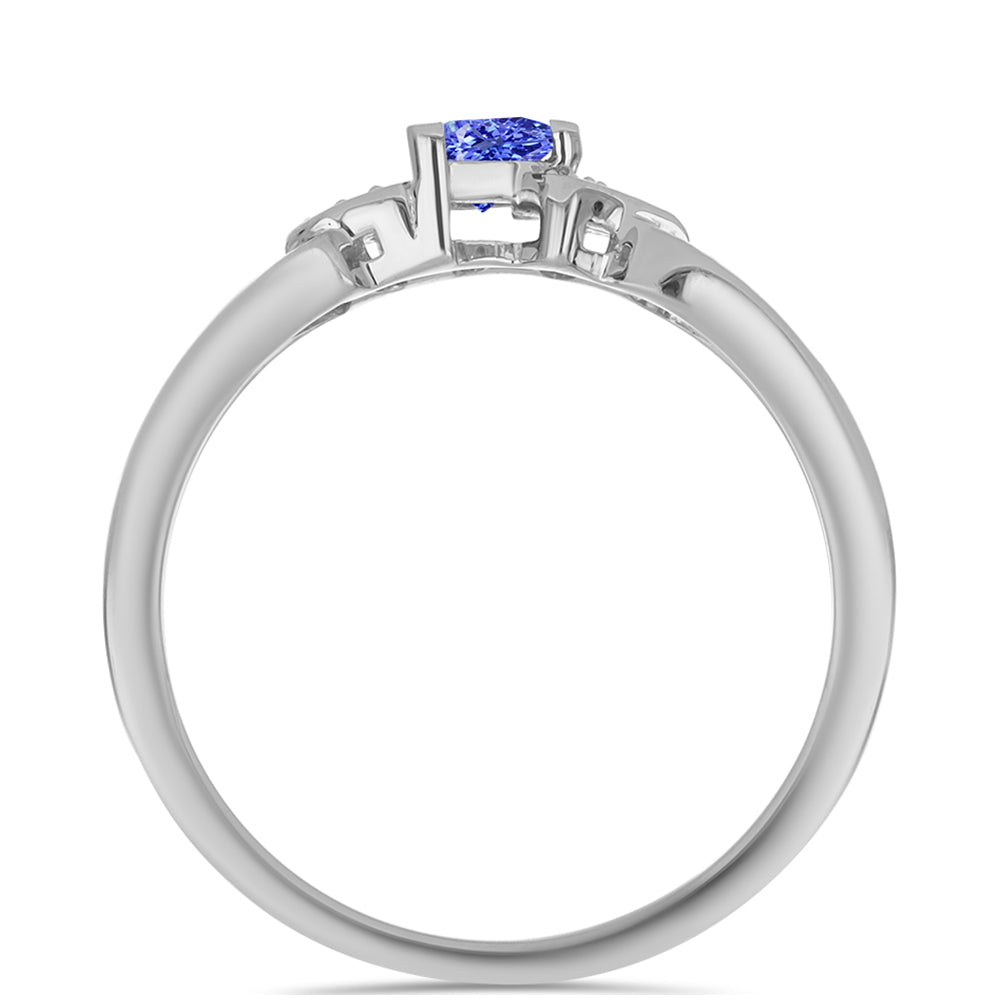 Inel din Argint 925 ( 2.29 grame ) cu Tanzanit și Topaz Alb 0.26 Carate 2 
