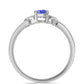Inel din Argint 925 ( 2.29 grame ) cu Tanzanit și Topaz Alb 0.26 Carate