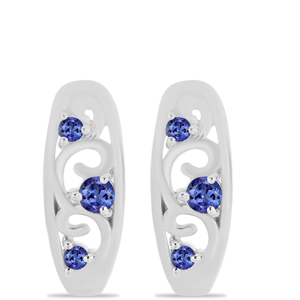 Cercei din Argint 925 ( 3.52 grame ) cu Tanzanit 0.37 Carate 1 