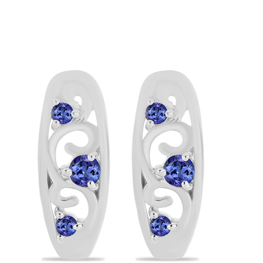Cercei din Argint 925 ( 3.52 grame ) cu Tanzanit 0.37 Carate