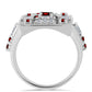 Inel din Argint 925 ( 5.34 grame ) cu Granat Barton și Zircon Alb 2.26 Carate