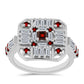 Inel din Argint 925 ( 5.34 grame ) cu Granat Barton și Zircon Alb 2.26 Carate