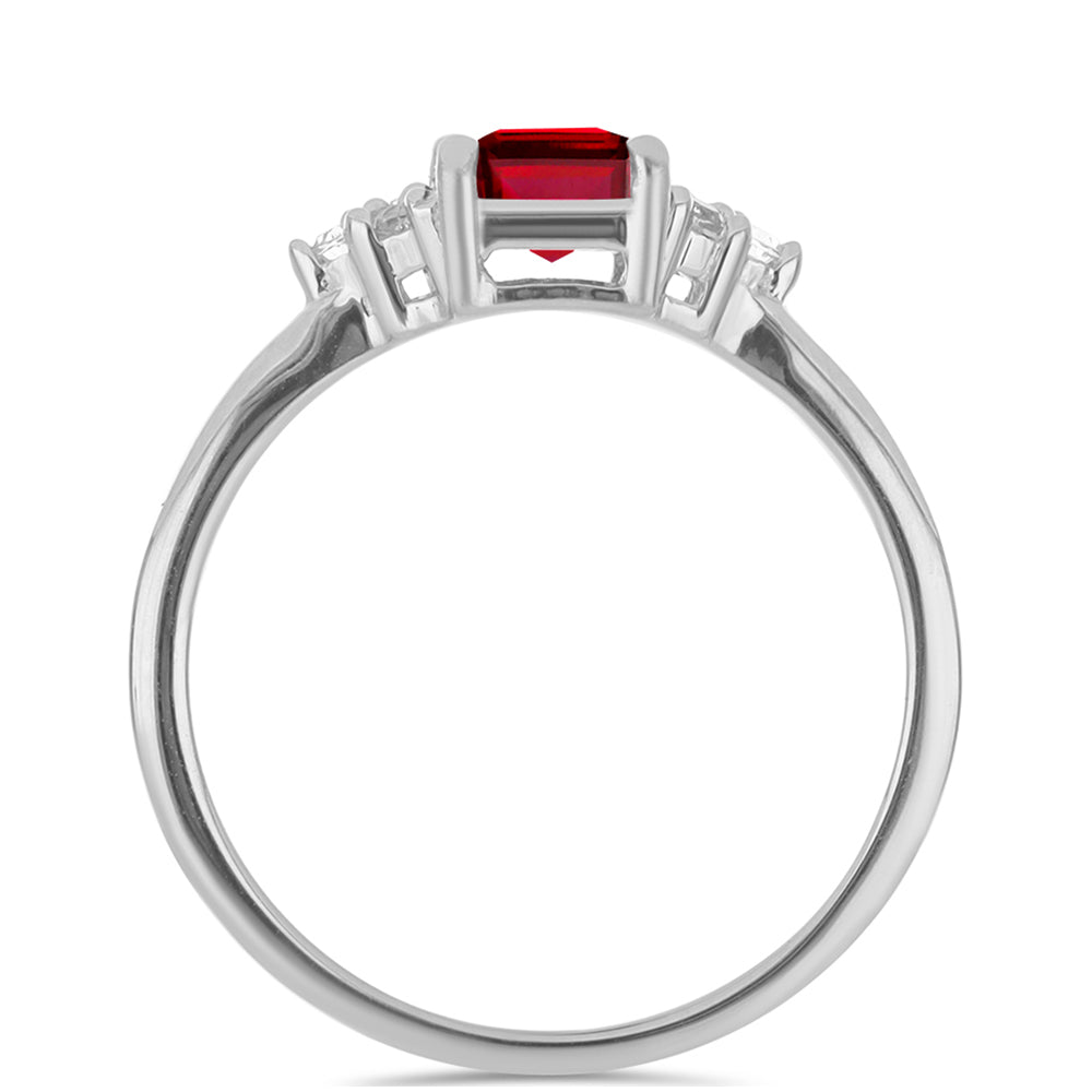 Inel din Argint 925 ( 2.15 grame ) cu Rubin Malagasy și Topaz Alb 1.47 Carate