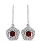 Cercei din Argint 925 ( 3.34 grame ) cu Granat Barton și Topaz Alb 0.64 Carate