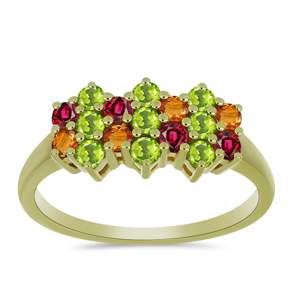 Inel din Argint 925 Placat cu Aur ( 3.08 grame ) cu Turmalină Chakra 1.2 Carate 3 