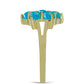 Inel din Argint 925 Placat cu Aur ( 3.46 grame ) cu Opal Albastru Etiopian Paraiba 1.17 Carate