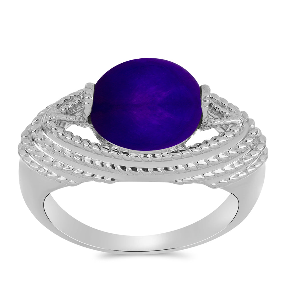 Inel din Argint 925 ( 4.11 grame ) cu Jad Violet 2.86 Carate 3 