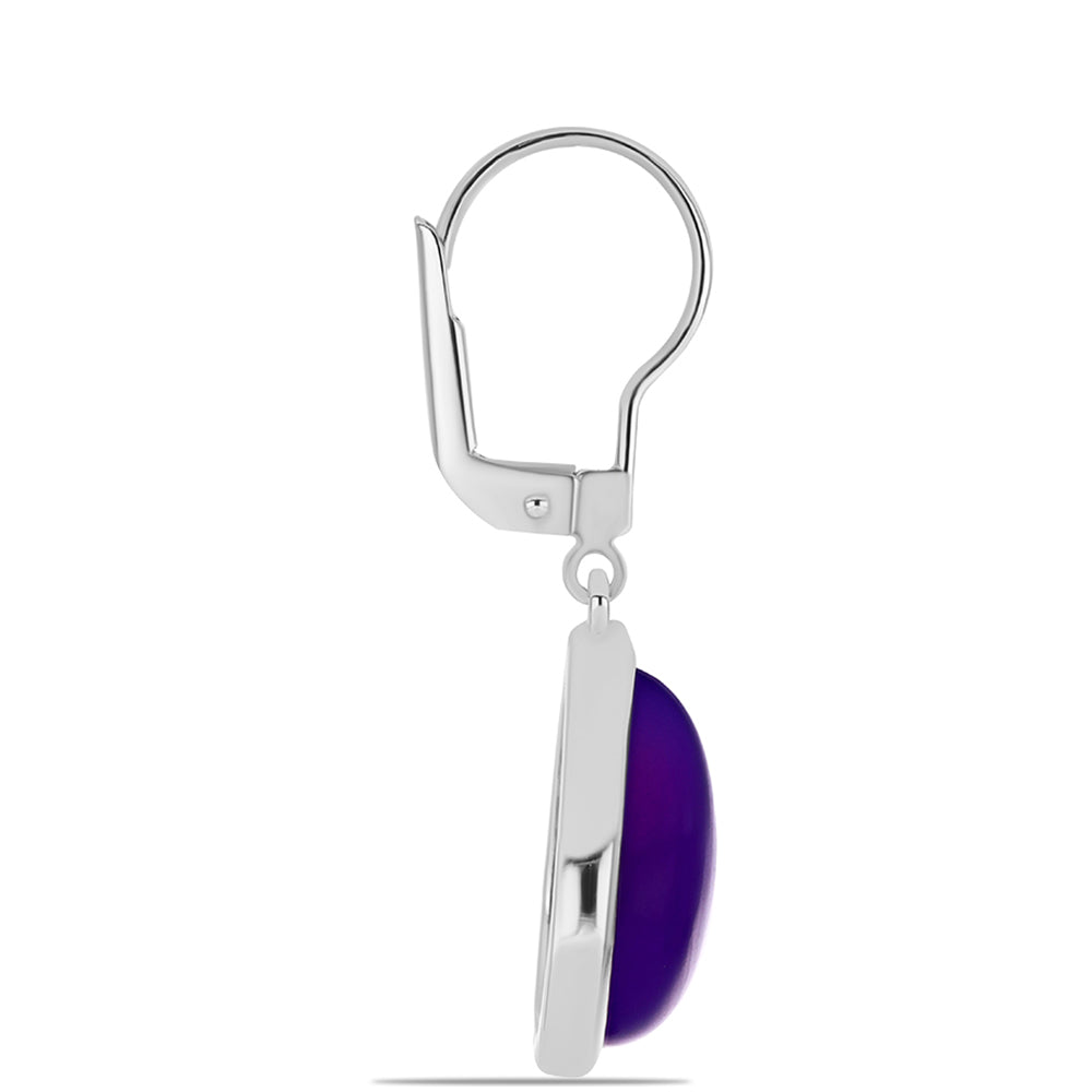Cercei din Argint 925 ( 3.22 grame ) cu Jad Violet 10.93 Carate 2 