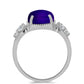 Inel din Argint 925 ( 3.29 grame ) cu Jad Violet și Topaz Alb 7.38 Carate