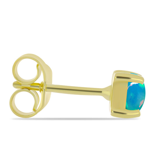 Cercei din Argint 925 Placat cu Aur ( 1.24 grame ) cu Opal Albastru Etiopian Paraiba 0.6 Carate