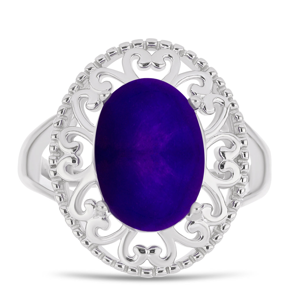 Inel din Argint 925 ( 4.68 grame ) cu Jad Violet 5.76 Carate