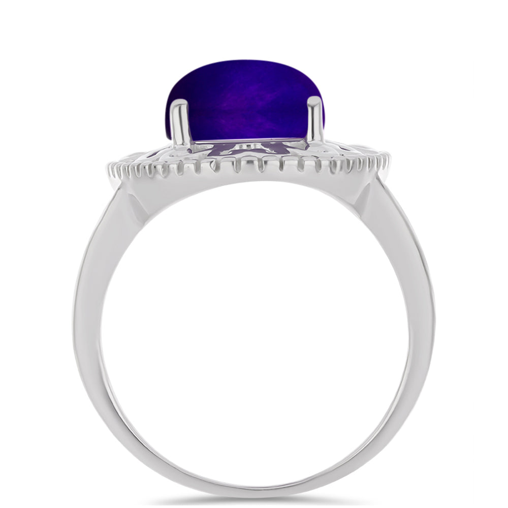 Inel din Argint 925 ( 4.68 grame ) cu Jad Violet 5.76 Carate 2 