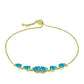 Brățară din Argint 925 Placat cu Aur ( 4.46 grame ) cu Opal Albastru Etiopian Paraiba și Topaz Alb 1.78 Carate