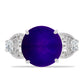Inel din Argint 925 ( 3.41 grame ) cu Jad Violet și Topaz Alb 6.2 Carate
