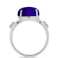 Inel din Argint 925 ( 3.41 grame ) cu Jad Violet și Topaz Alb 6.2 Carate