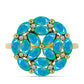 Inel din Argint 925 Placat cu Aur ( 4.11 grame ) cu Opal Albastru Etiopian Paraiba și Topaz Alb 1.55 Carate