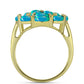 Inel din Argint 925 Placat cu Aur ( 4.11 grame ) cu Opal Albastru Etiopian Paraiba și Topaz Alb 1.55 Carate